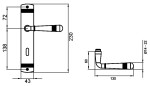 Montmartre L270 Zirkonium poliert Langschild Zimmertürgarnitur technische Zeichnung - Karcher Design
