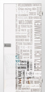 Bild von Welcome Mattprint Glastür mit Motiv klar - Erkelenz