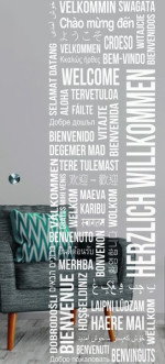 Bild von Welcome Mattprint Schiebetür Ganzglas mit Motiv matt - Erkelenz