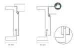 Technische Zeichnung von WESTAG Zarge für Schallschutztüren Kitt A 446 PortaLit mit eckiger Kante