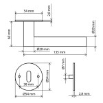 Technische Zeichnung von LIENBACHER GLAS Yuna Classik Magnetic Edelstahl matt Türgriff