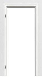 Detailbild Profilzarge für Wohnungseingangstüren Weißlack RAL 9016 Premium ZA-04 in der Wand verbaut