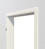 Detailansicht von Zarge Glatt Premium Weißlack RAL 9010 ZA-14 mit eckiger Kante