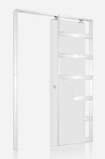 Schema von Unico EF Schiebetürsystem für einflügelige Ganzglastüren in Trockenbau - Eclisse