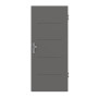 Frontansicht von HÖRMANN Wohnungseingangstür Groove 14 Staubgrau RAL 7037 Lack DesignLine