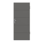 Frontansicht von HÖRMANN Wohnungseingangstür Groove 27 Staubgrau RAL 7037 Lack DesignLine