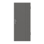 Frontansicht von HÖRMANN Wohnungseingangstür Groove 39 Staubgrau RAL 7037 Lack DesignLine