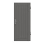 Frontansicht von HÖRMANN Wohnungseingangstür Groove 54 Staubgrau RAL 7037 Lack DesignLine