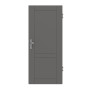 Frontansicht von HÖRMANN Wohnungseingangstür Groove 92 Staubgrau RAL 7037 Lack DesignLine