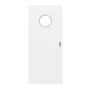 Frontansicht von GARANT Feuchtraum-Schiebetür D354-60 Designer White Resopal mit Lichtausschnitt LA-12