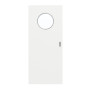 Frontansicht von GARANT Feuchtraum-Schiebetür D354-60 Designer White Resopal mit Lichtausschnitt LA-13