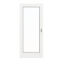 Frontansicht von GARANT Feuchtraum-Schiebetür D354-60 Designer White Resopal mit Lichtausschnitt LA-3
