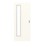 Frontansicht von GARANT Feuchtraum-Schiebetür 0105-60 Pearl White Resopal mit Lichtausschnitt LA-4 bandseitig