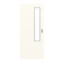 Frontansicht von GARANT Feuchtraum-Schiebetür 0105-60 Pearl White Resopal mit Lichtausschnitt LA-5 schlossseitig