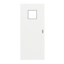 Frontansicht von GARANT Feuchtraum-Schiebetür D354-60 Designer White Resopal mit Lichtausschnitt LA-7