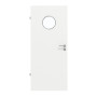 Frontansicht von GARANT Feuchtraumtür D354-60 Designer White Resopal mit Lichtausschnitt LA-12