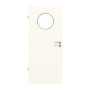 Frontansicht von GARANT Feuchtraumtür 0105-60 Pearl White Resopal mit Lichtausschnitt LA-13