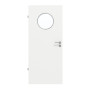 Frontansicht von GARANT Feuchtraumtür D354-60 Designer White Resopal mit Lichtausschnitt LA-13