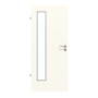 Frontansicht von GARANT Feuchtraumtür 0105-60 Pearl White Resopal mit Lichtausschnitt LA-4 bandseitig