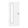Frontansicht von GARANT Feuchtraumtür D354-60 Designer White Resopal mit Lichtausschnitt LA-4 bandseitig