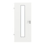 Frontansicht von GARANT Feuchtraumtür D354-60 Designer White Resopal mit Lichtausschnitt LA-4 mittig
