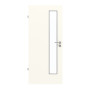 Frontansicht von GARANT Feuchtraumtür 0105-60 Pearl White Resopal mit Lichtausschnitt LA-4 schlossseitig