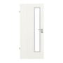 Frontansicht von GARANT Feuchtraumtür Authentic Bianco GCK08 mit Lichtausschnitt LA-4 schlossseitig