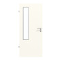 Frontansicht von GARANT Feuchtraumtür 0105-60 Pearl White Resopal mit Lichtausschnitt LA-5 bandseitig