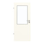 Frontansicht von GARANT Feuchtraumtür 0105-60 Pearl White Resopal mit Lichtausschnitt LA-6