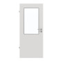Frontansicht von GARANT Feuchtraumtür 0160-60 Silver Grey Resopal mit Lichtausschnitt LA-6