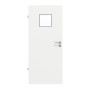 Frontansicht von GARANT Feuchtraumtür D354-60 Designer White Resopal mit Lichtausschnitt LA-7