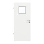 Frontansicht von GARANT Feuchtraumtür D354-60 Designer White Resopal mit Lichtausschnitt LA-8