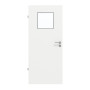 Frontansicht von GARANT Feuchtraumtür D354-60 Designer White Resopal mit Lichtausschnitt LA-9