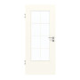 Frontansicht von GARANT Zimmertür 0105-60 Pearl White CPL mit Lichtausschnitt LA-DIN Sprosse SP1