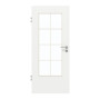 Frontansicht von GARANT Zimmertür D354-60 Designer White Resopal mit Lichtausschnitt LA-DIN Sprosse SP1