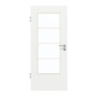 Frontansicht von GARANT Zimmertür D354-60 Designer White Resopal mit Lichtausschnitt LA-DIN Sprosse SP10