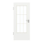 Frontansicht von GARANT Zimmertür D354-60 Designer White Resopal mit Lichtausschnitt LA-DIN Sprosse SP2