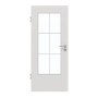Frontansicht von GARANT Zimmertür 0160-60 Silver Grey CPL mit Lichtausschnitt LA-DIN Sprosse SP4