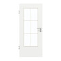 Frontansicht von GARANT Zimmertür D354-60 Designer White Resopal mit Lichtausschnitt LA-DIN Sprosse SP4