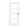 Frontansicht von GARANT Zimmertür D354-60 Designer White Resopal mit Lichtausschnitt LA-2 Sprosse SP1