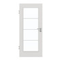 Frontansicht von GARANT Zimmertür 0160-60 Silver Grey CPL mit Lichtausschnitt LA-2 Sprosse SP10