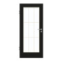 Frontansicht von GARANT Zimmertür 0901-60 Black Resopal mit Lichtausschnitt LA-2 Sprosse SP2
