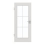 Frontansicht von GARANT Zimmertür 0160-60 Silver Grey CPL mit Lichtausschnitt LA-2 Sprosse SP4