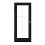 Frontansicht von GARANT Zimmertür 0901-60 Black Resopal mit Lichtausschnitt LA-2 Sprosse SP4