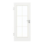 Frontansicht von GARANT Zimmertür D354-60 Designer White Resopal mit Lichtausschnitt LA-2 Sprosse SP4