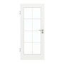 Frontansicht von GARANT Zimmertür D354-60 Designer White Resopal mit Lichtausschnitt LA-3 Sprosse SP1