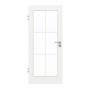 Frontansicht von GARANT Zimmertür D354-60 Designer White Resopal mit Lichtausschnitt LA-3 Sprosse SP4