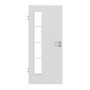Frontansicht von GARANT Zimmertür 0160-60 Silver Grey CPL mit Lichtausschnitt LA-4 bandseitig Sprosse SP10