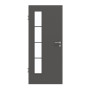 Frontansicht von GARANT Zimmertür 10622-60 Ebony CPL mit Lichtausschnitt LA-4 bandseitig Sprosse SP10