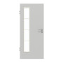 Frontansicht von GARANT Zimmertür D92-60 Dove Grey Resopal mit Lichtausschnitt LA-4 bandseitig Sprosse SP10